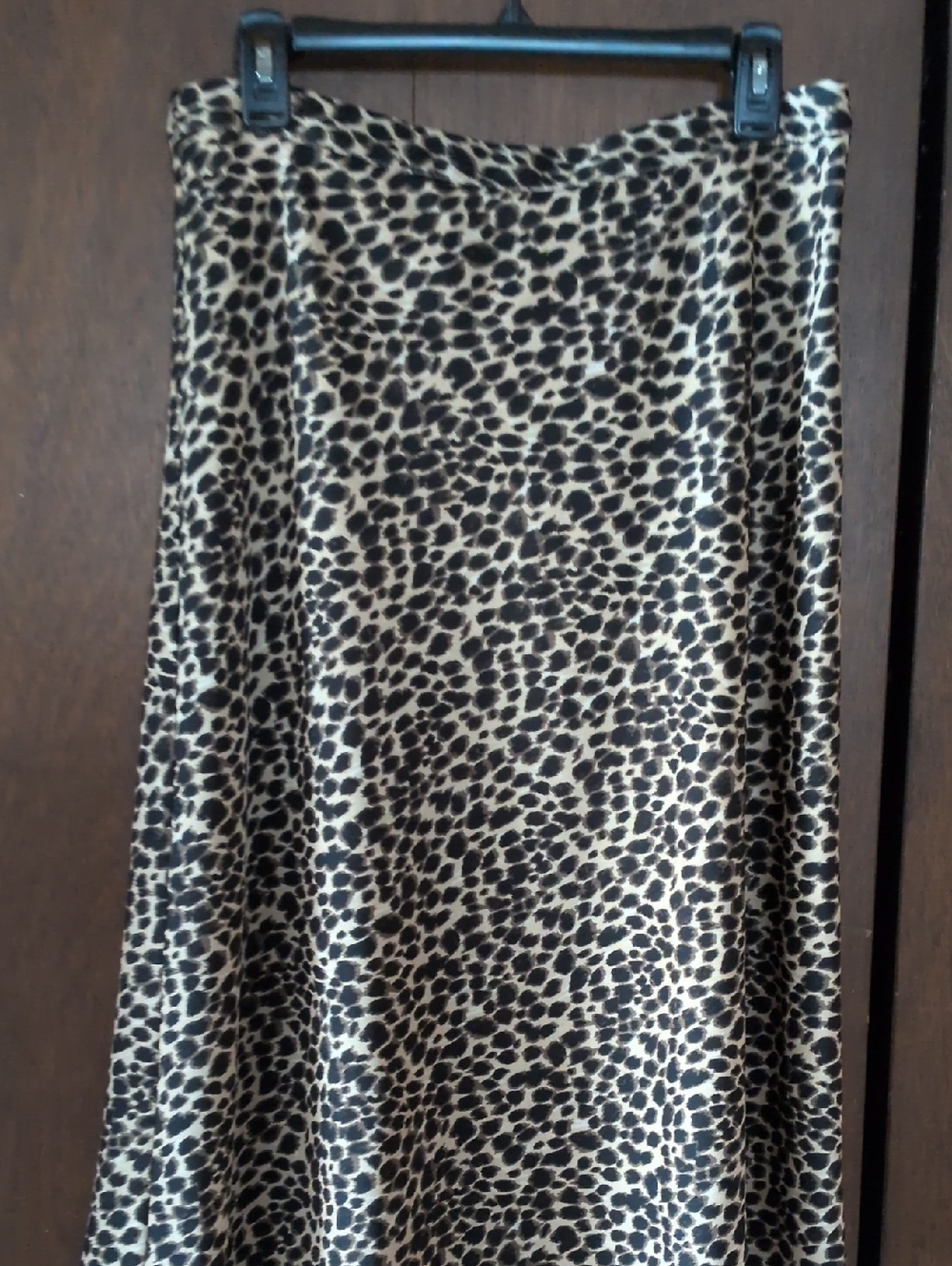 J. Crew Factory Leopard-Print Satin Midi Skirt - Black & Tan
